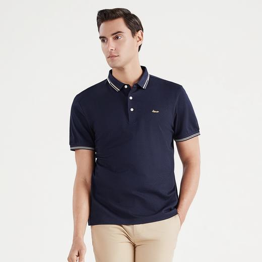 【特价丝光棉】柒牌polo衫男短袖商务休闲满身暗提花翻领T恤122T72040 商品图1