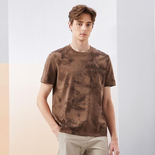 【5A抗菌2A防螨】柒牌男士短袖T恤夏季新款时尚潮流渐变印花上衣126T71490 商品图1