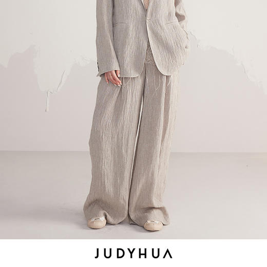 JUDYHUA 流沙系列皱褶阔腿裤 商品图0