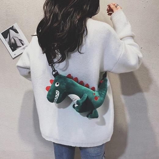 恐龙背包毛绒包包男童夏季卡通可爱小男孩女娃娃动物儿童小斜挎包 商品图3