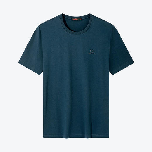 柒牌男士短袖T恤夏季新款时尚休闲含桑蚕丝抗菌圆领套头上衣124T72970 商品图4