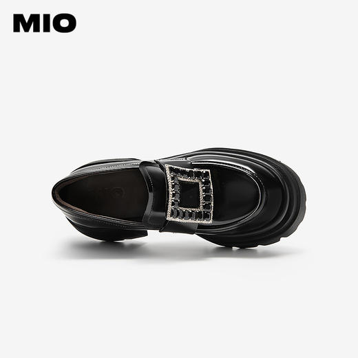 MIO米奥秋季增高圆头学院乐福鞋时尚潮流金属饰扣单鞋女M244543311 商品图3