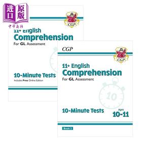 【中商原版】英国CGP原版 小学英语阅读理解练习2册 11+ GL 10-Minute Tests English Comprehension Ages 10-11 Book 1&2