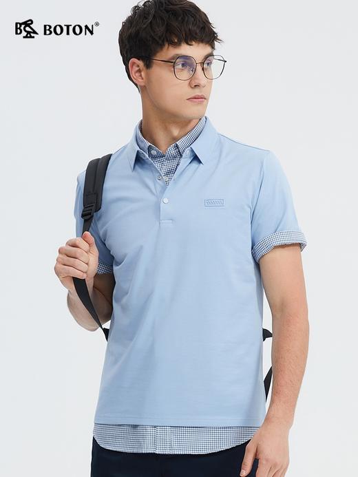 波顿春夏季男士天丝桑蚕polo保罗衫高端短袖美式休闲上衣MT010224 商品图1