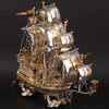 独角鹿西洋古董1910年代德国出品纯银鎏金精雕帆船造型摆件 商品缩略图2