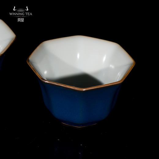 问鼎汝瓷经典款黛蓝八方杯（缺货） 商品图2