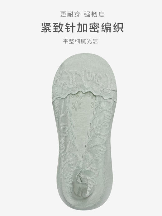 足装秀24夏季新品凉感高跟鞋超浅口防滑不掉跟薄款蕾丝隐形女袜子 商品图3