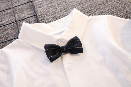 「59.9到手两件套」小男童西装夏宝宝1周岁宴礼服潮流2抓周衣服婴幼儿童生日背带套装 商品图3