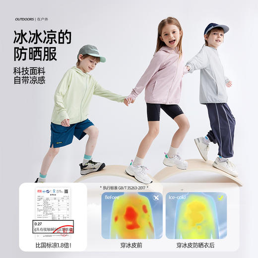 【原纱凉感防晒新升级 UPF100+】儿童常规版冰皮百搭防晒服 PXW2406 商品图1