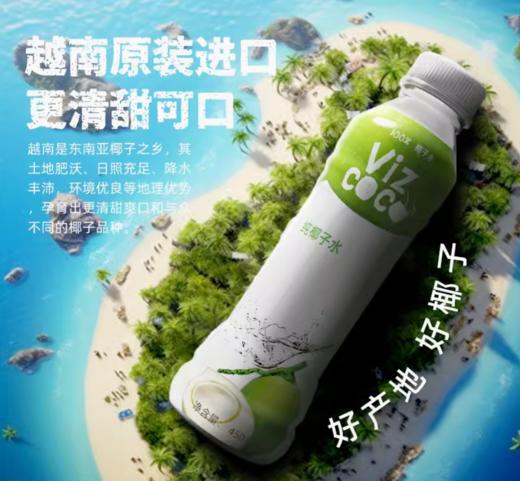 越南进口 Vizcoco100%椰子水富含天然电解质NFC椰青椰汁450ml 商品图0