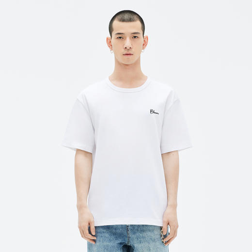 GXG白色微廓圆领短袖T恤GE1441006E 商品图1