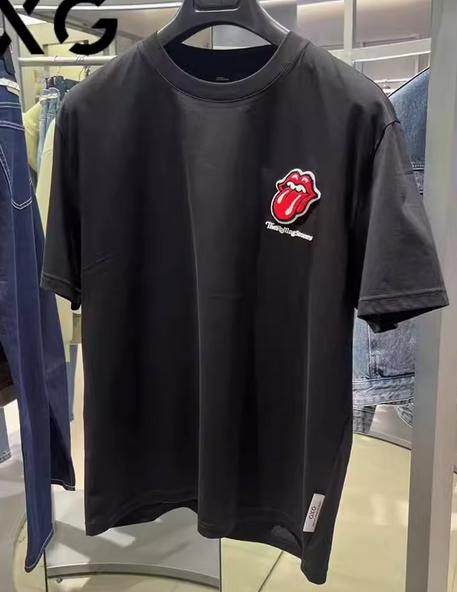 GXG黑色微廓圆领短袖T恤GE1440985D 商品图0