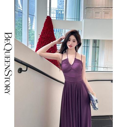 【七夕福利，不退不换】  【情非得已】法式设计感手工钉钻时髦性感吊带连衣裙 商品图2