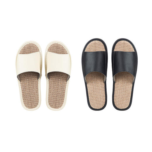 夏季日式头层牛皮亚麻拖鞋 透气不闷脚 防滑轻盈软底 商品图6