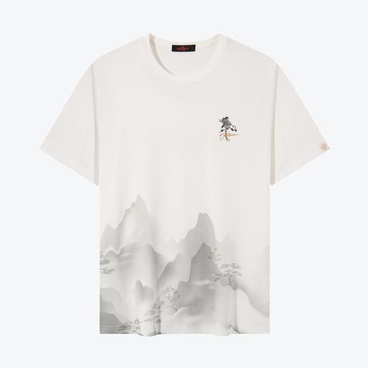 【凉感索罗纳】柒牌圆领短袖T恤男夏季新款国潮山水画印花体恤衫126T72110 商品图4