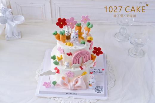 1027CAKE | 小兔子 双层款式 翻糖装饰 周岁 商品图0