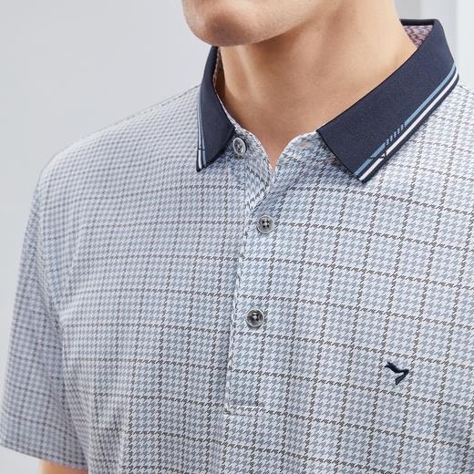 柒牌polo衫男短袖夏季薄款时尚休闲中老年千鸟格翻领T恤上衣124T73310 商品图2