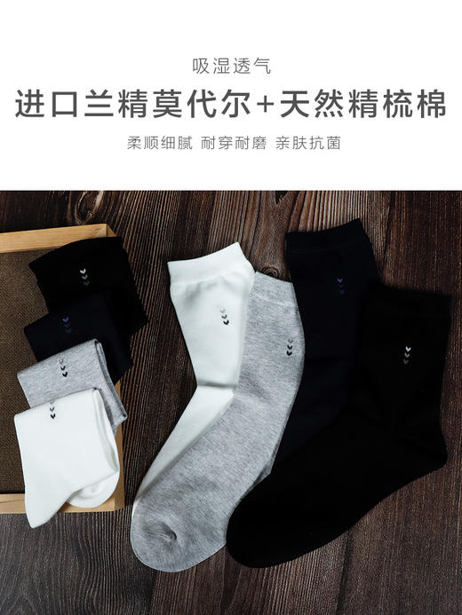 足装秀24夏季新男士商务袜纯色轻薄莫代尔棉透气细腻柔软抗菌男袜 商品图4