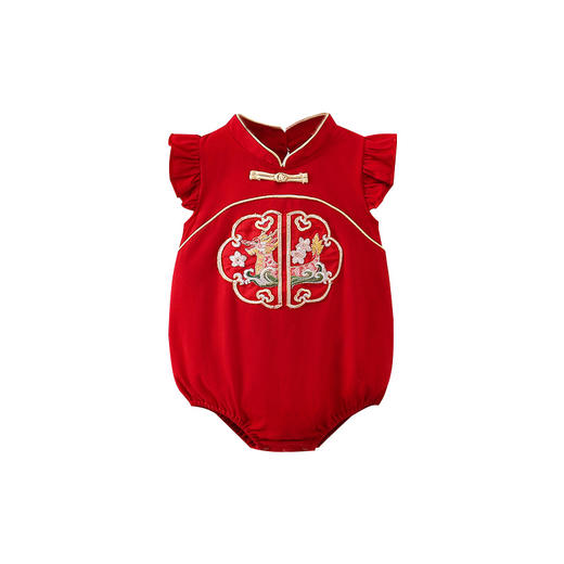 【宝宝新中式周岁满月服】天静童装2024年夏季新款婴儿包屁衣 国风满月周岁宝宝连体衣礼服 商品图4