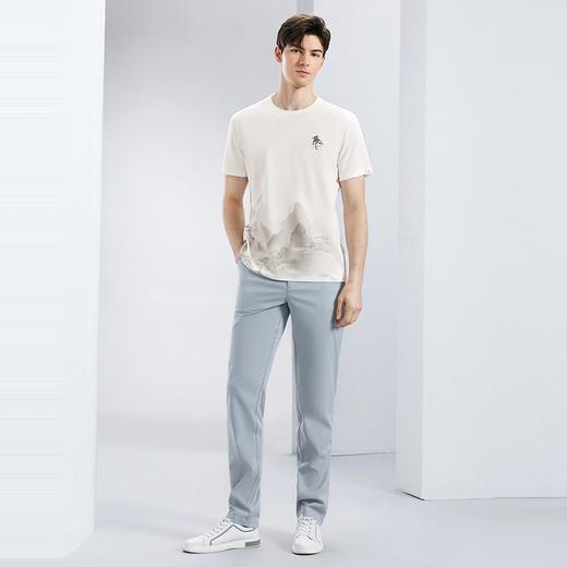 【凉感索罗纳】柒牌圆领短袖T恤男夏季新款国潮山水画印花体恤衫126T72110 商品图3