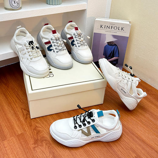 【步步生风】Cuckoo Bird轻盈镂空休闲鞋 舒适透气不闷脚 便携系带时尚百搭 拼色设计清爽提气质 商品图1