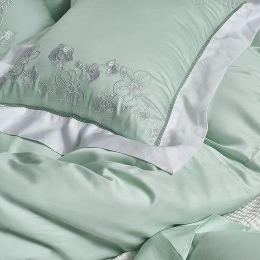 【6F】富安娜床单四件\蕾丝系列·古香幽兰，单被加大，绿 商品图3