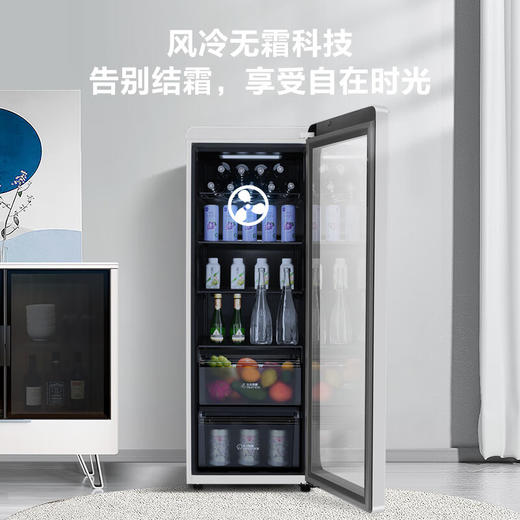 海尔200升家用客厅办公室冷藏柜暖藏冰吧能量吧茶叶饮料水果蔬菜保鲜柜小型冰河银LC-200WLH9ES1 商品图4