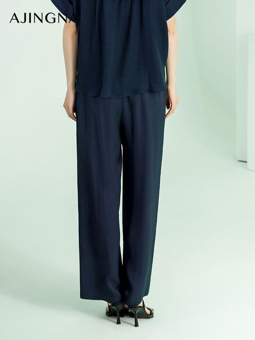 【商场同款】阿菁娜2024夏季新款直筒宽松垂坠感长裤A30X110051 商品图1