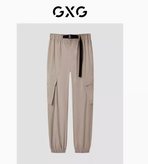 GXG卡其色束脚长裤GEX10214272