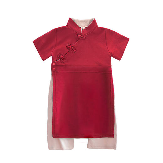 【中式喜庆抓周礼服】宝宝一周岁抓周礼服男女儿童满月百天宴衣服装中式中国风喜庆唐装 商品图7