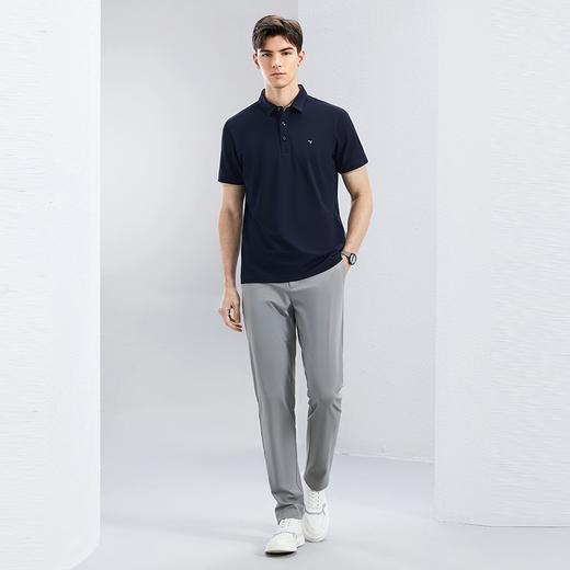 【5A抗菌】柒牌短袖男款polo衫夏季新款商务休闲撞色绣花翻领T恤126T71140 商品图3