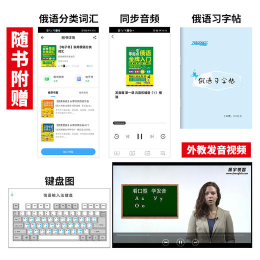 零起点俄语金牌入门 发音单词句子会话一本通 商品图4