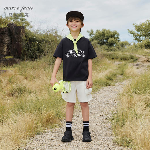 [棉感速干]马克珍妮男童城野山系速干短袖T恤儿童上衣夏装240390 商品图2