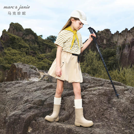 马克珍妮男童城市户外条纹短袖T恤儿童纯棉上衣夏装新款240586 商品图1