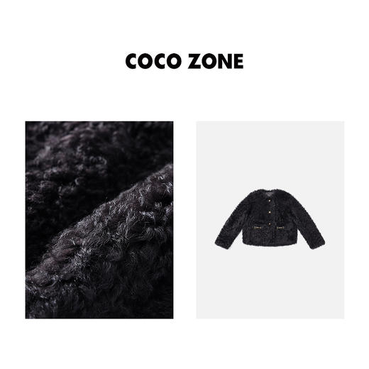 COCOZONE高级感皮毛一体绒毛气质牛仔皮草外套23C30098 商品图2