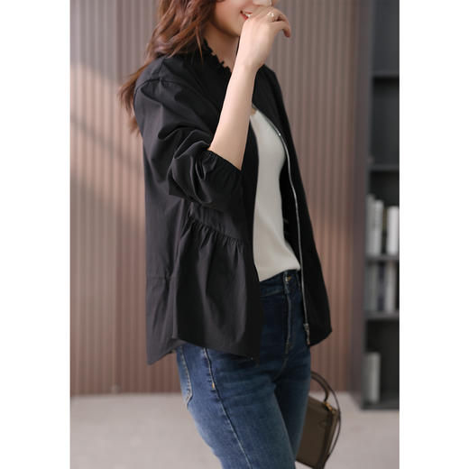 89357原形小个子休闲短外套女2024春季新款韩版通勤百搭短款立领上衣 商品图4