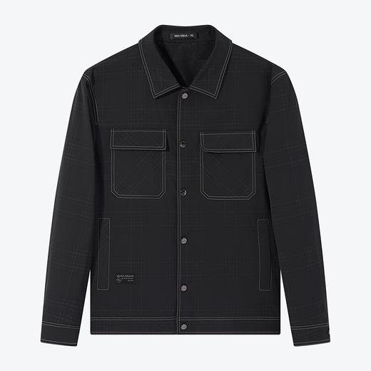 柒牌男装翻领夹克男2024春季新款时尚休闲工装风格纹防风茄克外套	126K70560 商品图4