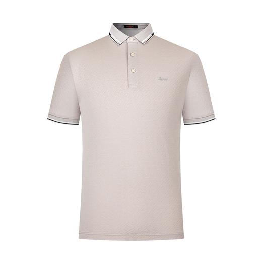 【特价丝光棉】柒牌polo衫男短袖商务休闲满身暗提花翻领T恤122T72040 商品图4