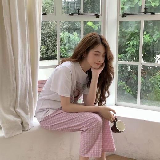 夏季格子薄款宽松柔软洋气短裤、长裤居家裤_ym 商品图7