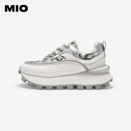 MIO米奥秋季圆头厚底时尚休闲鞋国风提花帮面老爹鞋女鞋M244502301 商品图1