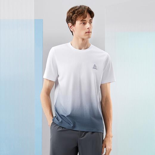【冰藻泥】柒牌短袖T恤男2024夏季新款时尚休闲渐变印花圆领体恤126T72100 商品图1