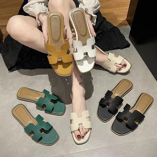 【2025夏季新款小香风一字拖】仙女风拖鞋，轻松不累脚，防滑鞋底PU优质面料鞋面，百搭舒适，通勤逛街遛弯随穿随走Y 商品图3