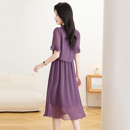 QYM FD1554-Y假两件复古遮肉显瘦连衣裙 商品图4