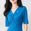 剩S/M/L 米思阳2025夏季新品扭结设计感连衣裙简约气质优雅裙子女3079 商品缩略图4