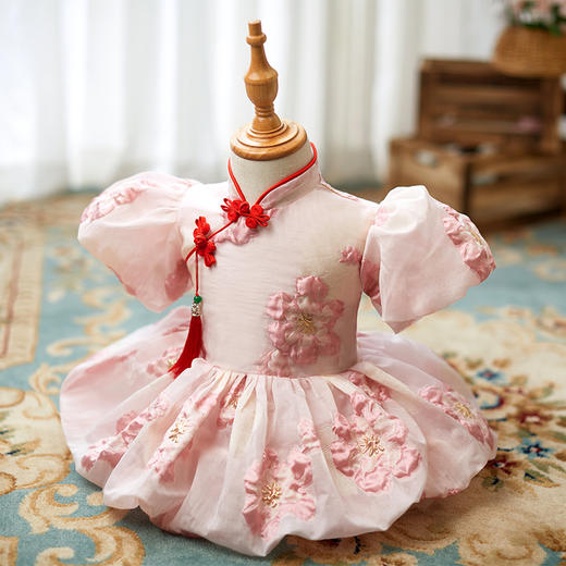 【甜美公主周岁礼服】新款儿童礼服公主裙宝宝周岁礼服中式钢琴演出服女主持人走秀礼服 商品图2