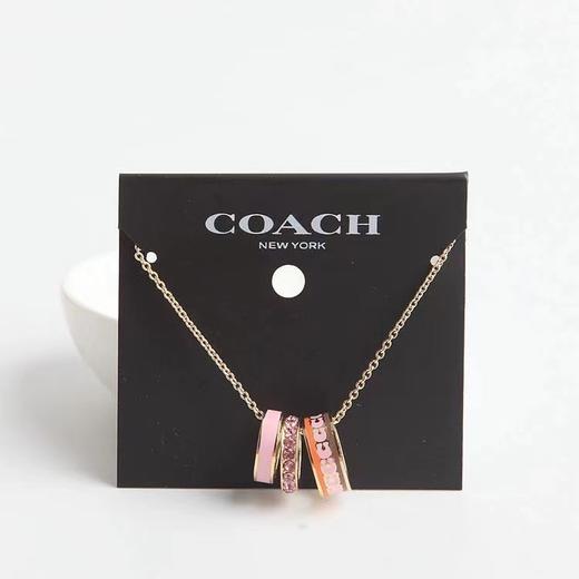 【海口保税仓】COACH/蔻驰三环粉色锁骨项链 商品图0