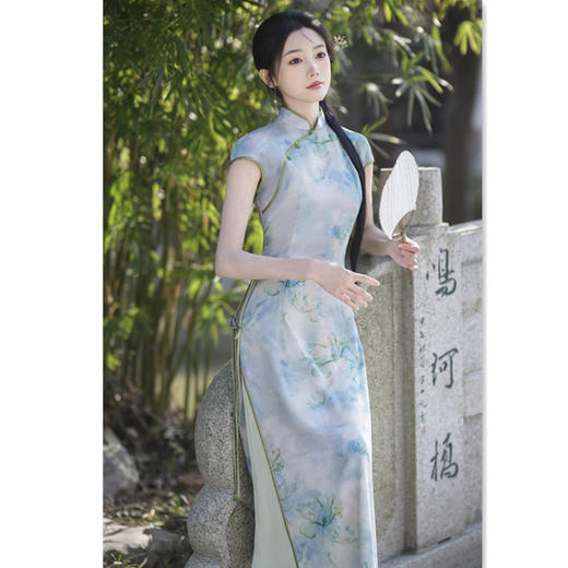 时尚改良新中式，长款奥黛旗袍裙GX-373265 商品图3