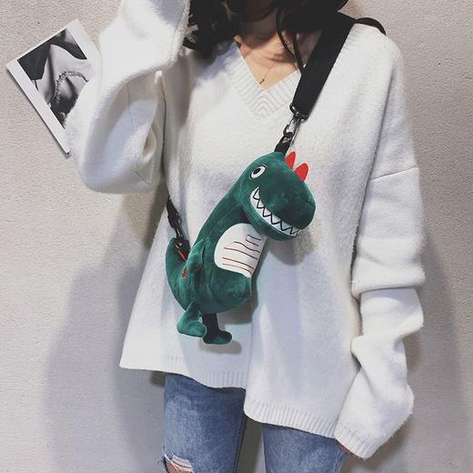 恐龙背包毛绒包包男童夏季卡通可爱小男孩女娃娃动物儿童小斜挎包 商品图5