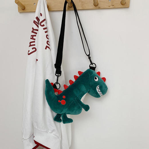 恐龙背包毛绒包包男童夏季卡通可爱小男孩女娃娃动物儿童小斜挎包 商品图8