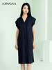 【商场同款】阿菁娜2024夏季新款V领醋酸宽松连衣裙A30X112076 商品缩略图1